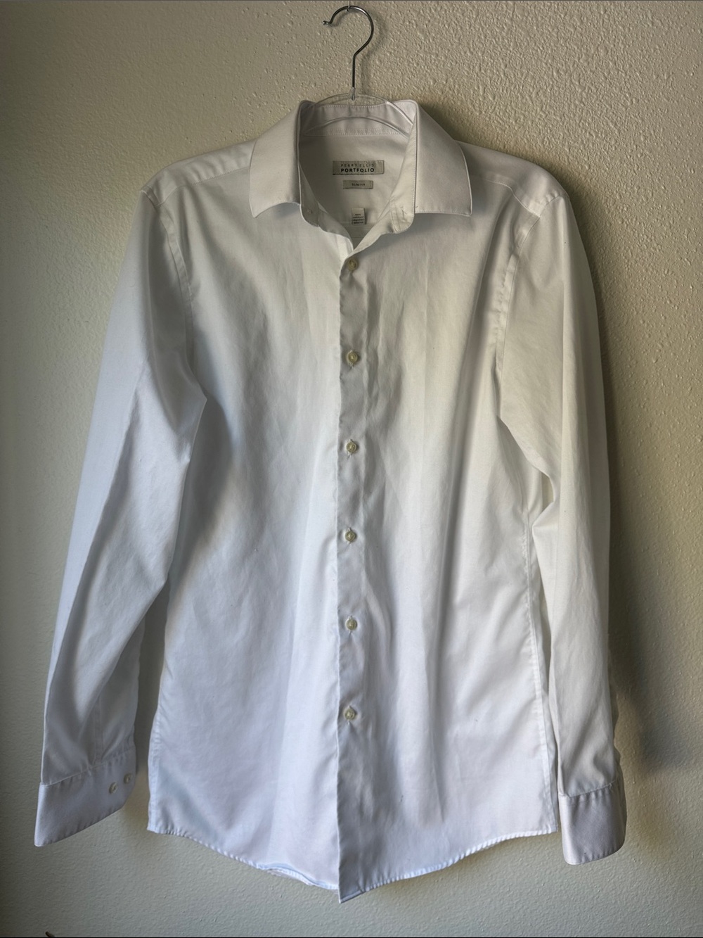 Perry Ellis White Dress Shirt - Spread Collar